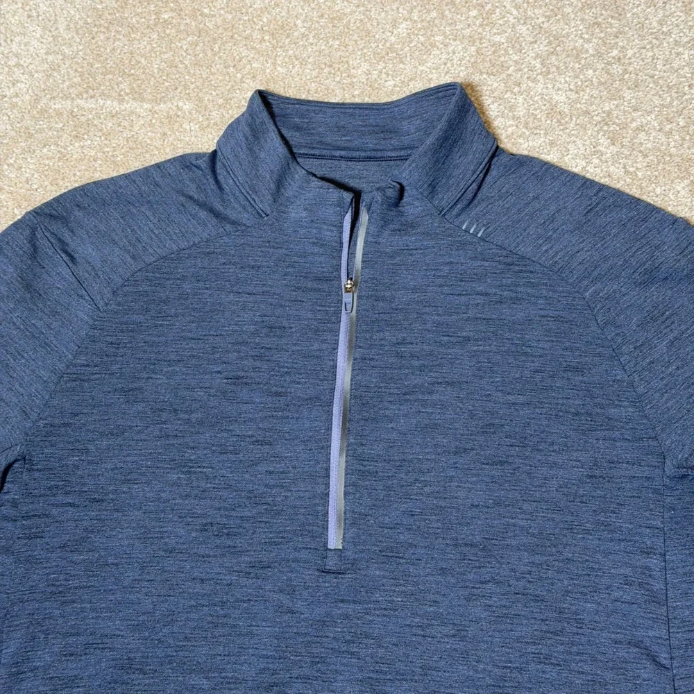 Lululemon‎ Metal Vent Tech 1/2 Zip Pullover Men XL Blue Heathered Activewear Gym